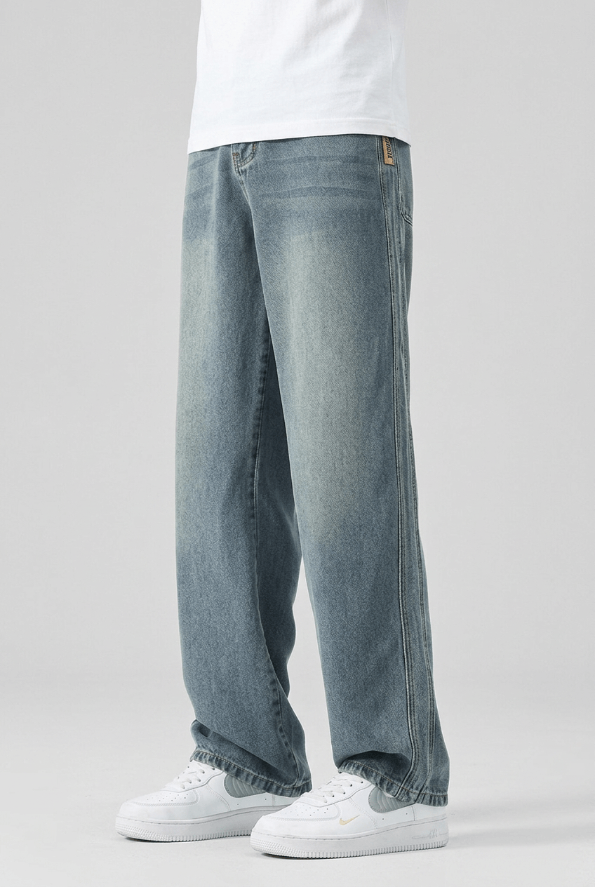 Heren Straight Leg Jeans | Washed Look