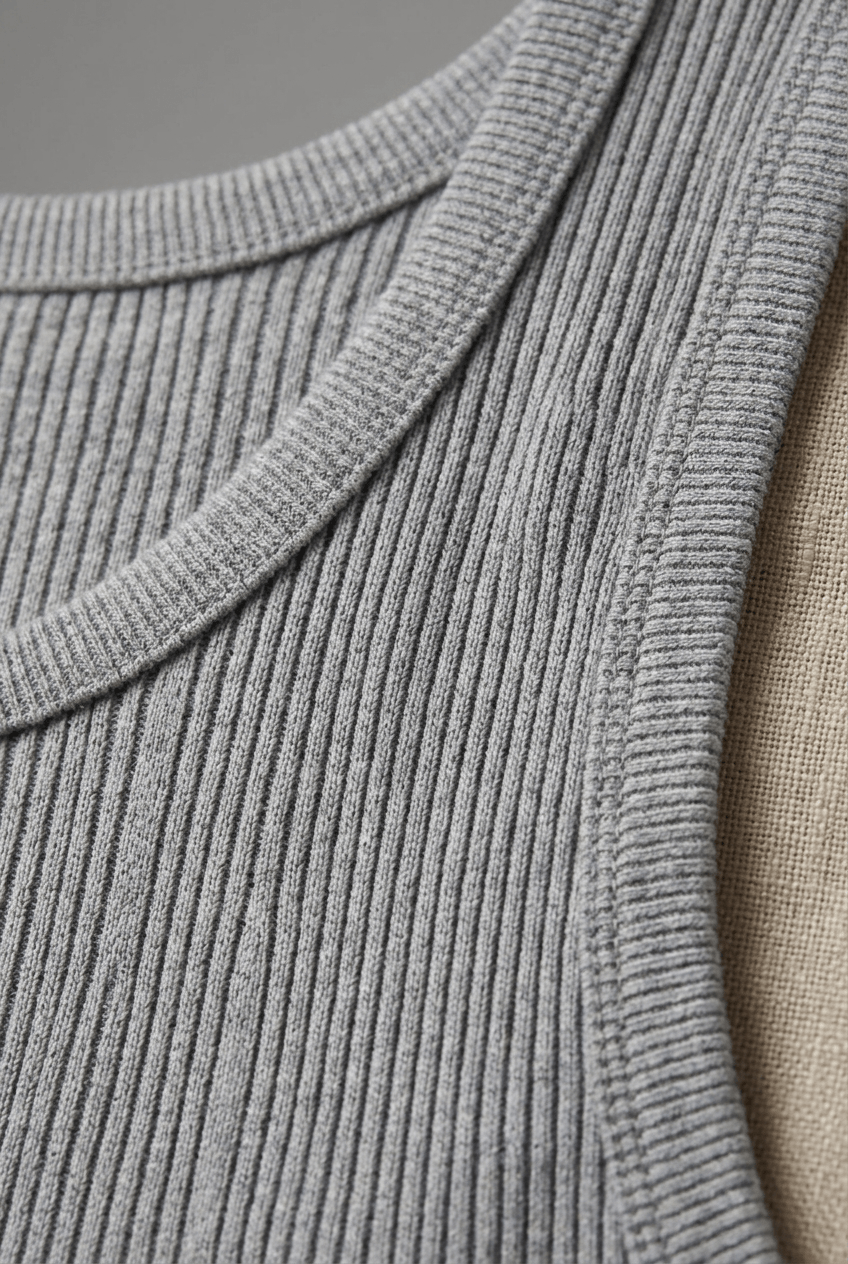 Tanktop Heren | Geribbeld met Ronde Hals & Slim Fit
