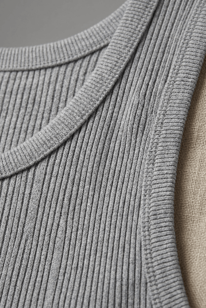 Tanktop Heren | Geribbeld met Ronde Hals & Slim Fit