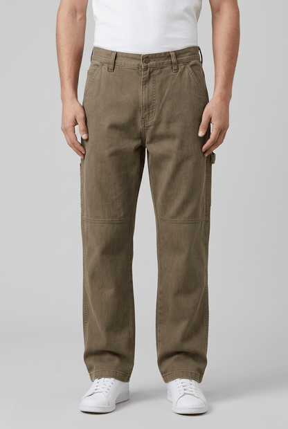 Heren Wijde Jeans | Elastische Taille & Paneelnaden