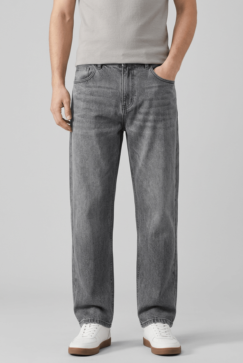 Heren Straight Leg Jeans | Zakken met Stiksels