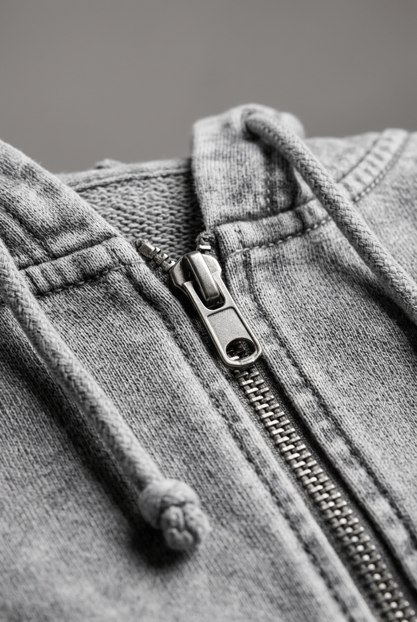 Dames Hoodie | Volledige Rits & Gewassen Look