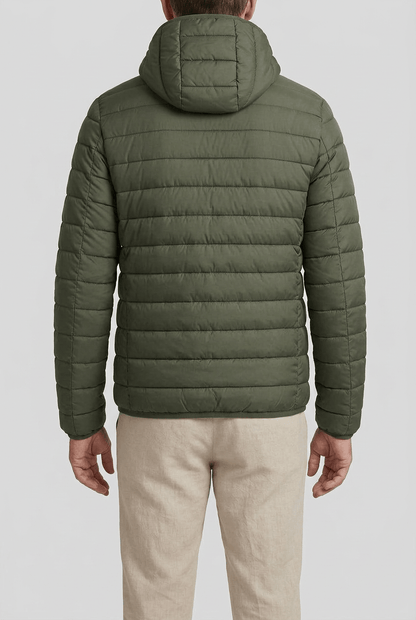 Heren gewatteerd puffer jacket | Capuchon & volledige rits