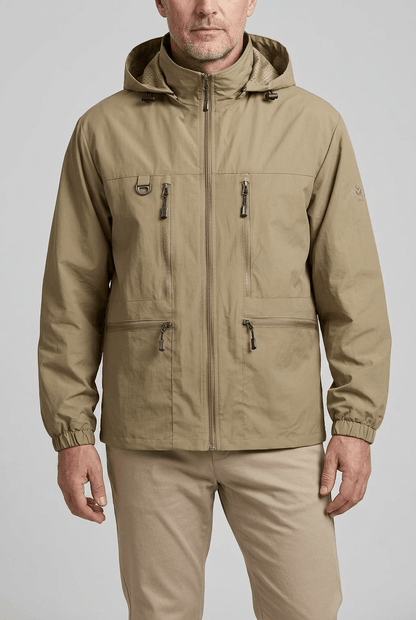 Heren Waterdichte Outdoor Jas | Capuchon & Meerdere Ritszakken