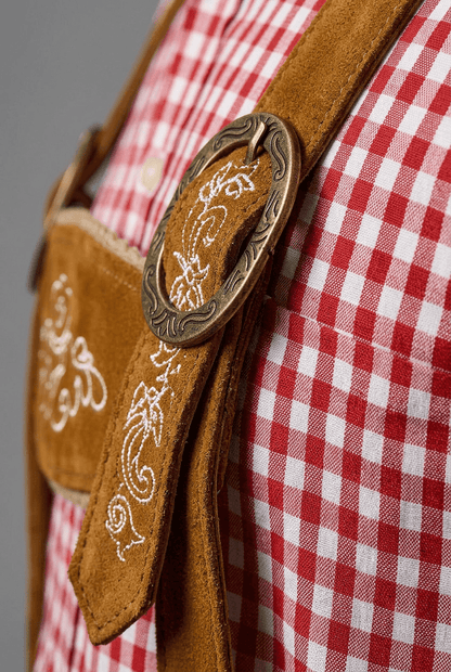 Heren Oktoberfest Lederhosen met Bretels | Borduurwerk