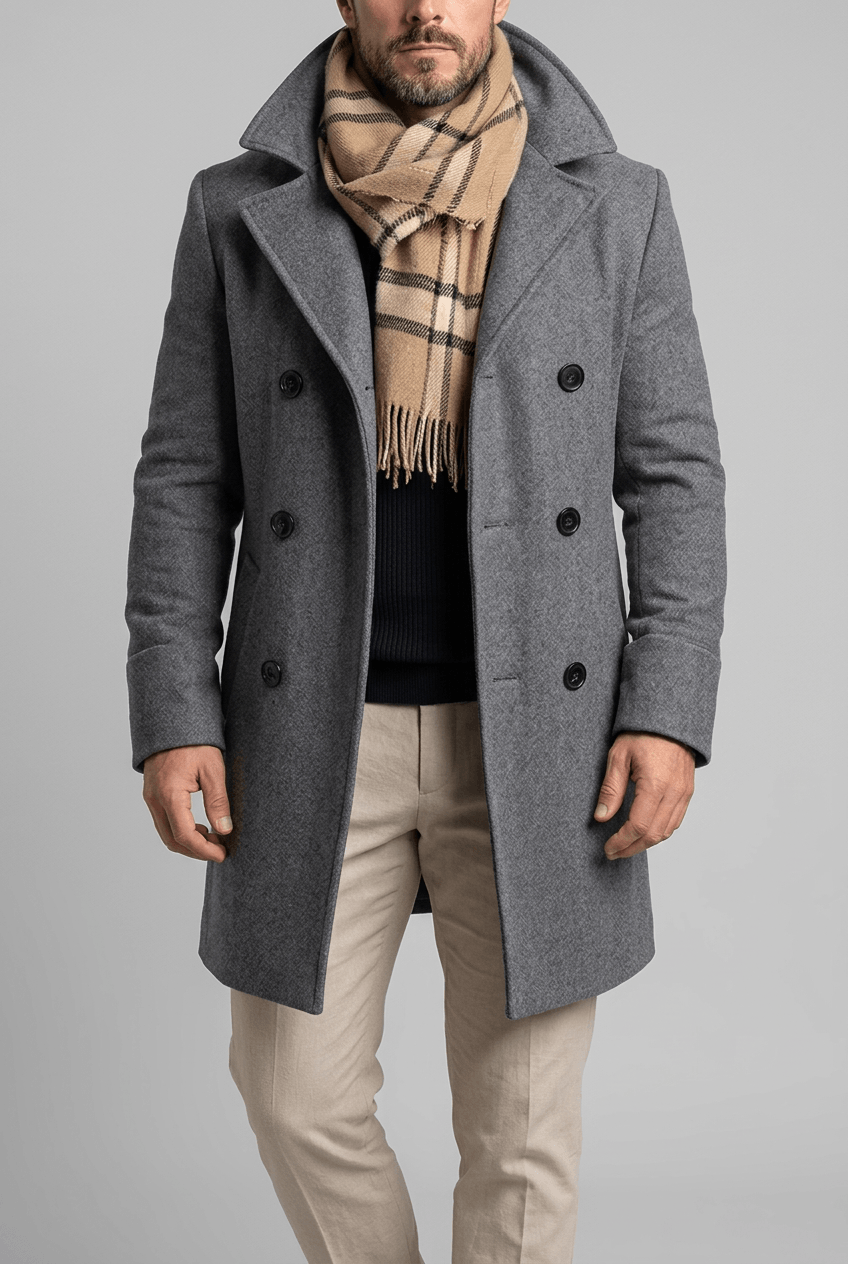 Lange Winterjas Heren | Dubbele Knopenrij & Lang Model