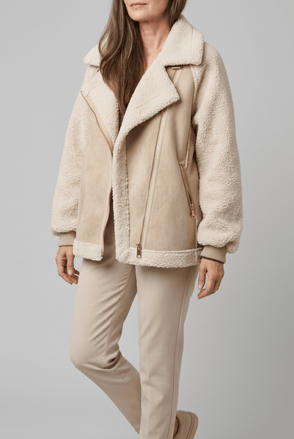 Dames Oversized Teddy Jas | Puntkraag & Rits