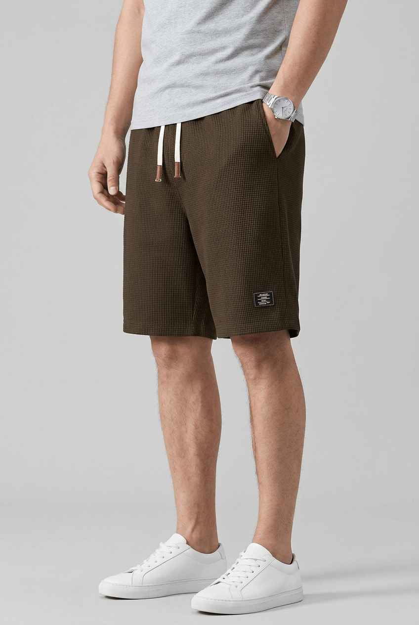 Heren Korte Broek | Wafelstructuur & Elastische Taille