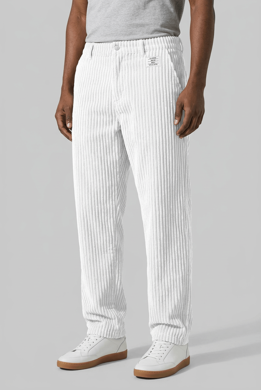 Heren Corduroy Broek | Brede Rib & Rechte Pijp