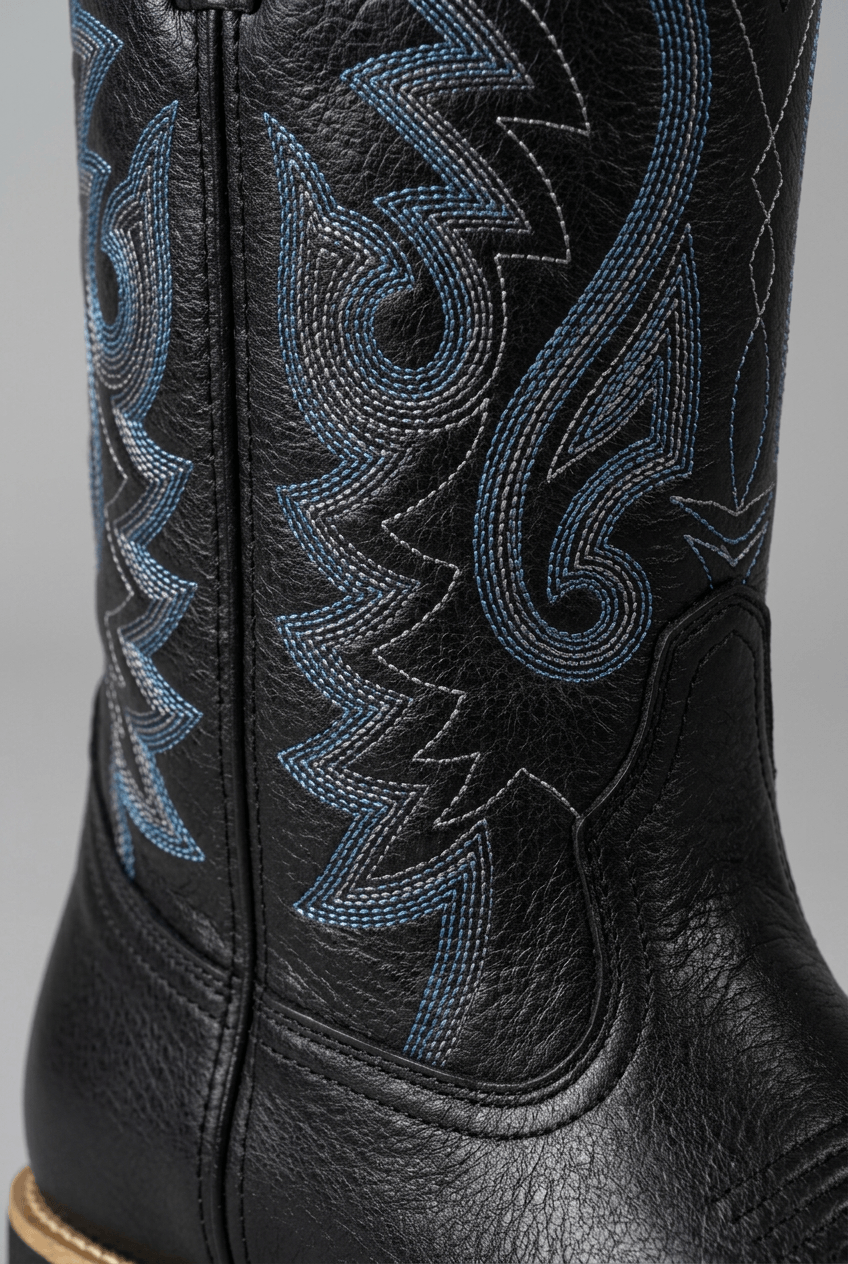 Dames laarzen blokhak | Geborduurd paisley motief