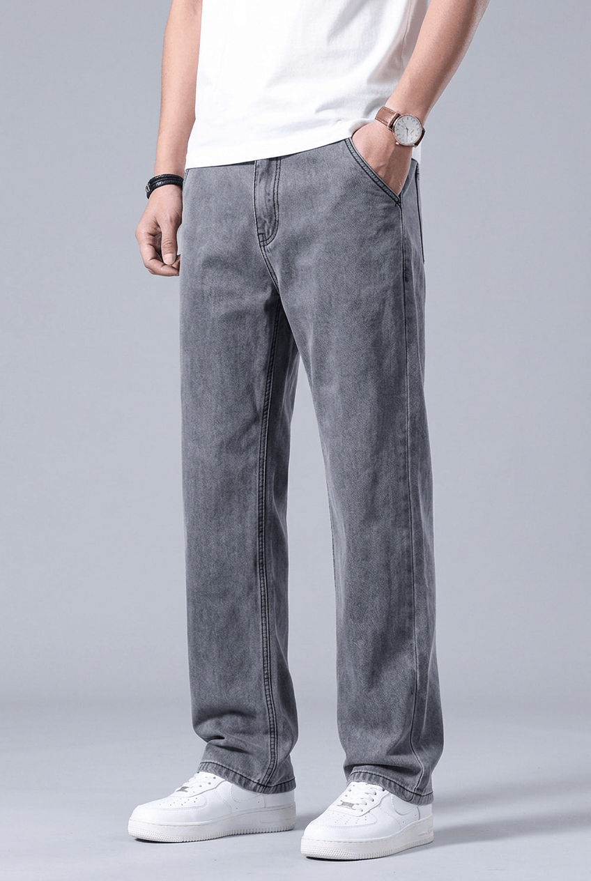 Heren Straight Leg Jeans | Wash Lived-In Look