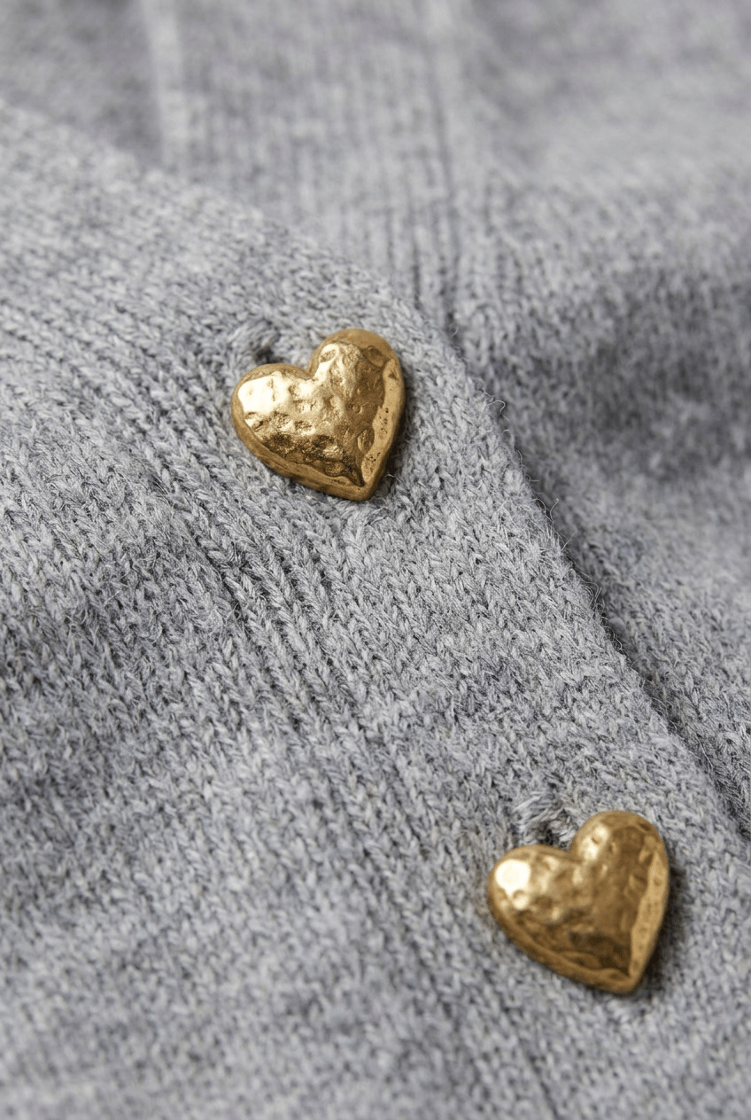 Dames cardigan winter v-hals | Hartjesknopen & knoopsluiting