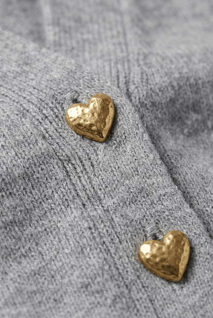 Dames cardigan winter v-hals | Hartjesknopen & knoopsluiting