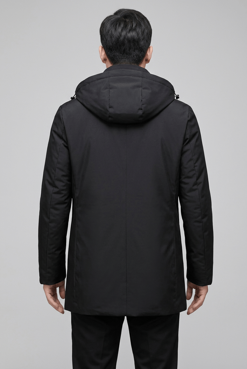 Heren Winterjas met Capuchon | Hoge kraag & Rits