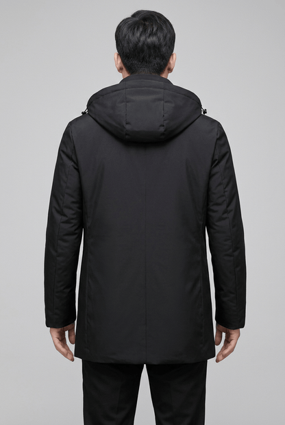 Heren Winterjas met Capuchon | Hoge kraag & Rits