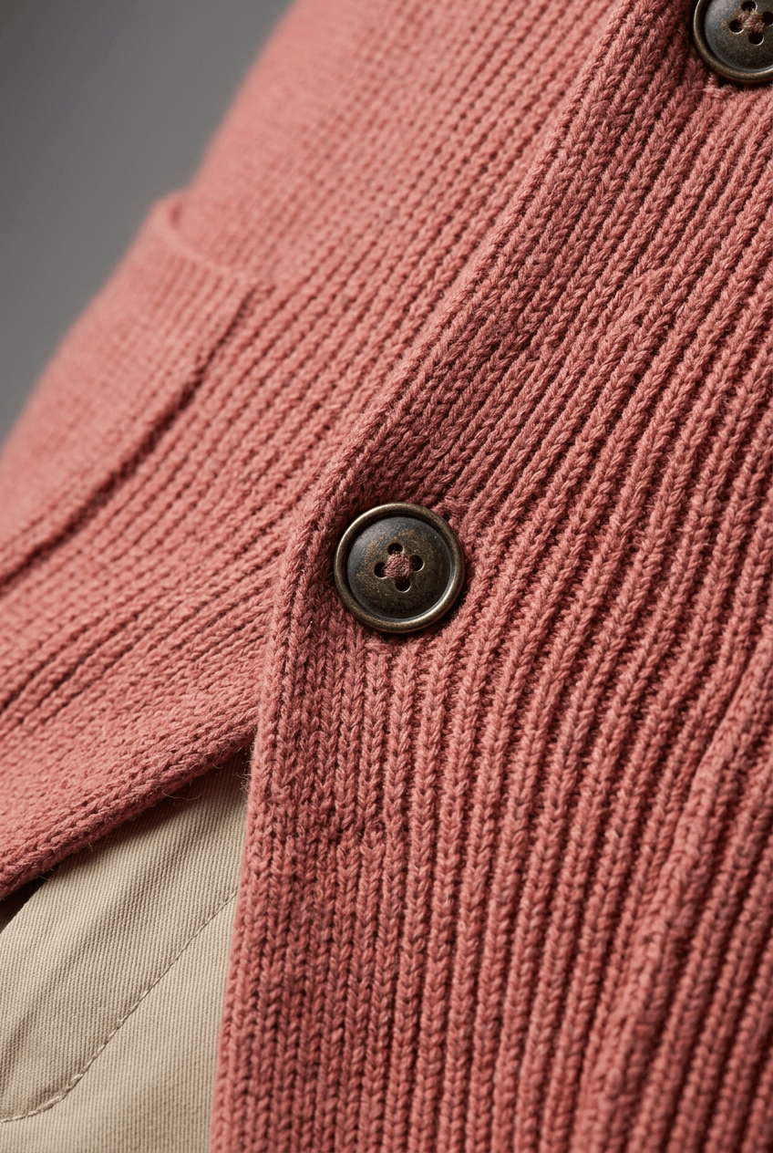 Heren winter cardigan ribgebreid | Sjaalkraag & knoopsluiting