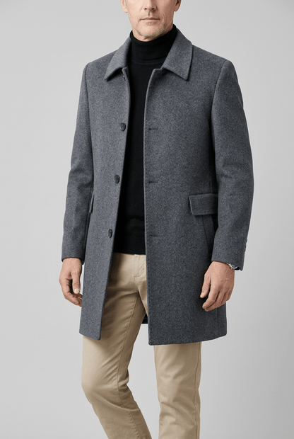 Heren puffer jacket met klepzakken | Single-breasted knoopsluiting