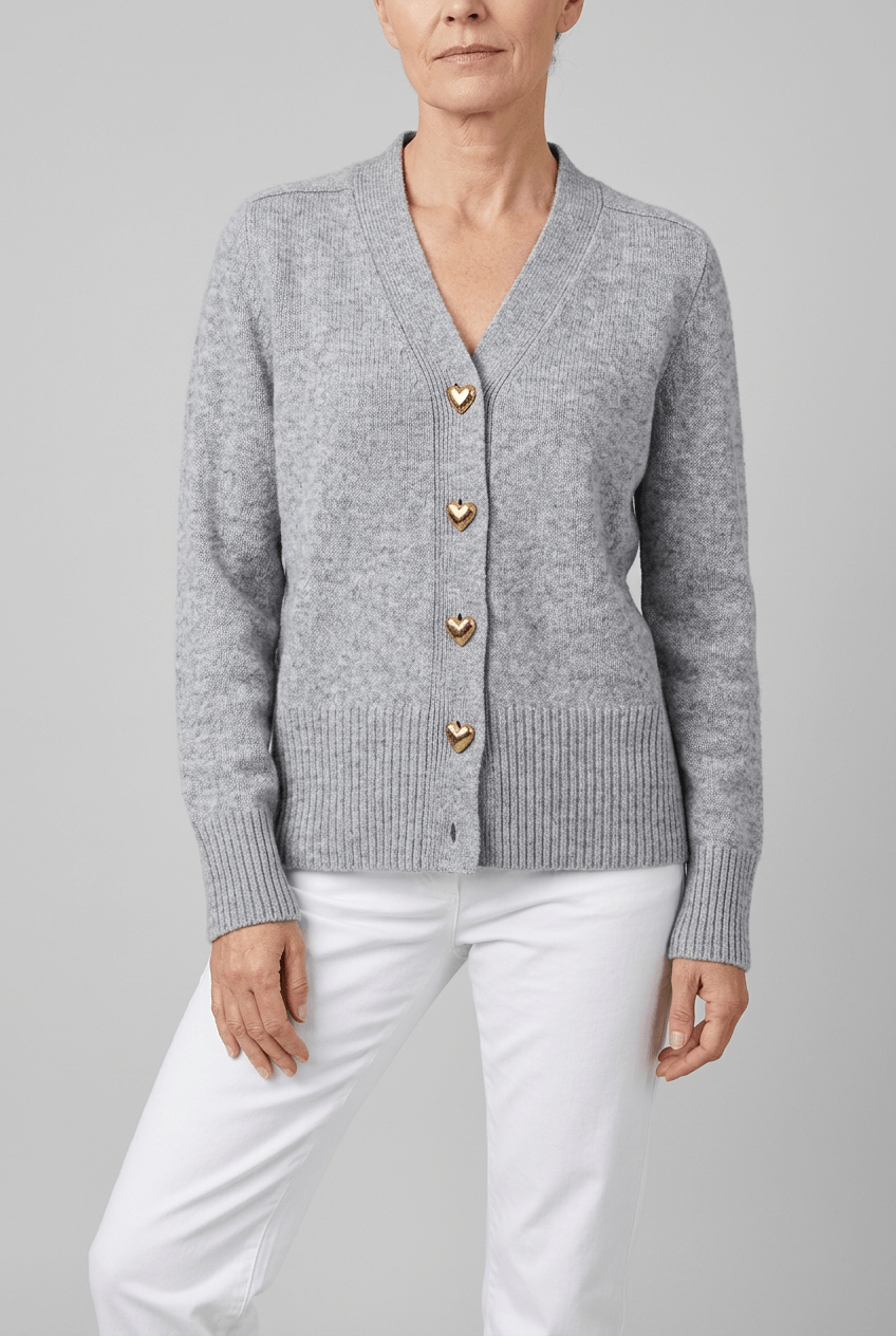 Dames cardigan winter v-hals | Hartjesknopen & knoopsluiting