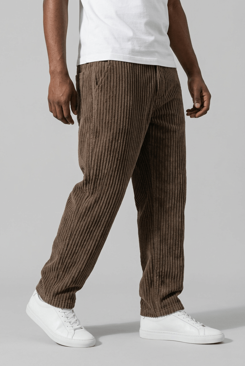 Heren Corduroy Broek | Brede Rib & Rechte Pijp