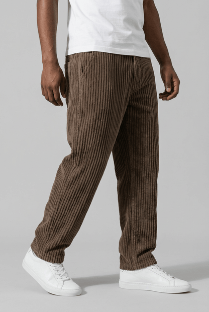 Heren Corduroy Broek | Brede Rib & Rechte Pijp