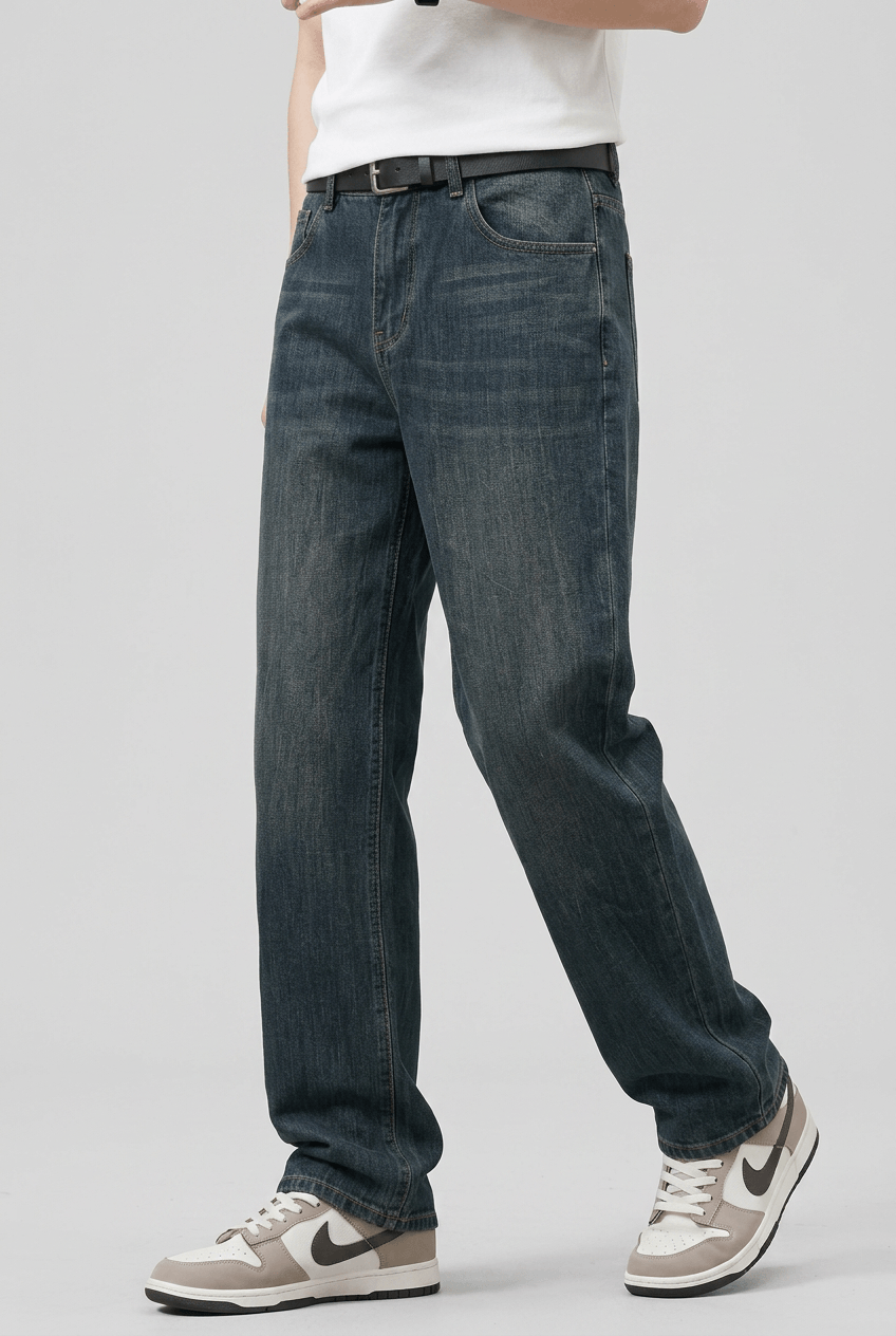 Heren Straight Leg Jeans | Washed Look