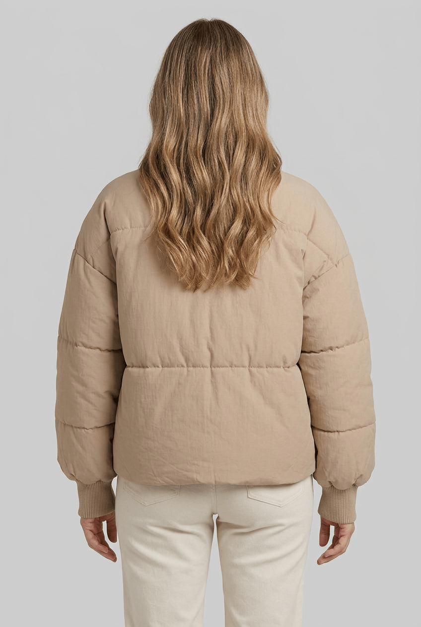 Dames Cropped Puffer Winterjas | Gewatteerd & Ritssluiting