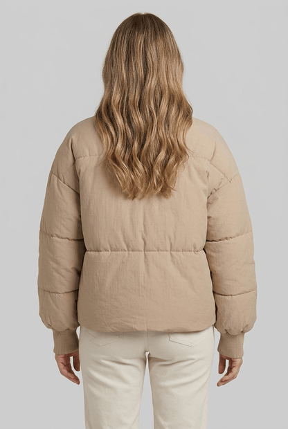 Dames Cropped Puffer Winterjas | Gewatteerd & Ritssluiting
