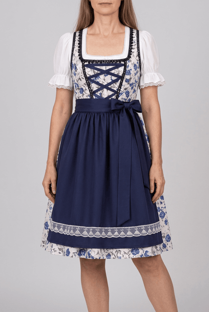 Dames Dirndl Jurk | Bloemenprint & Vetersluiting