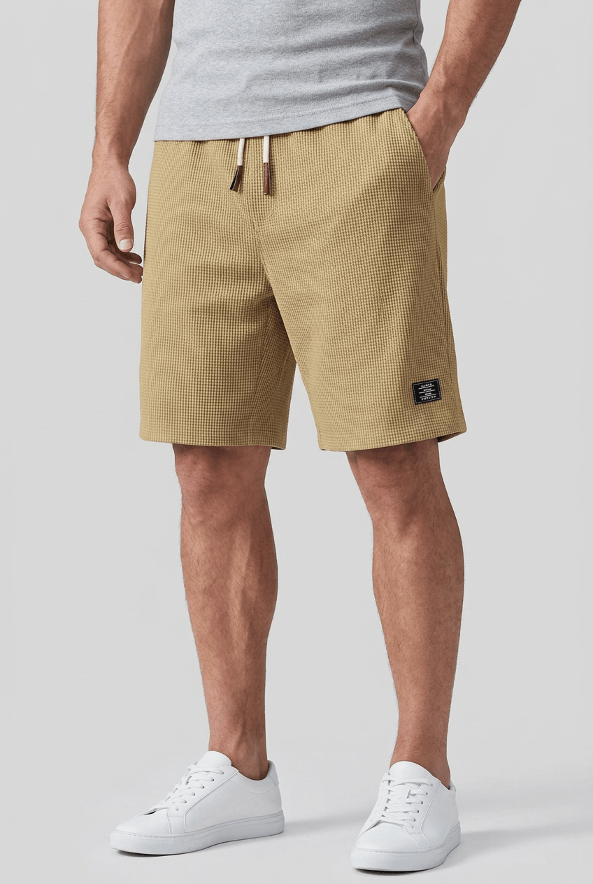 Heren Korte Broek | Wafelstructuur & Elastische Taille