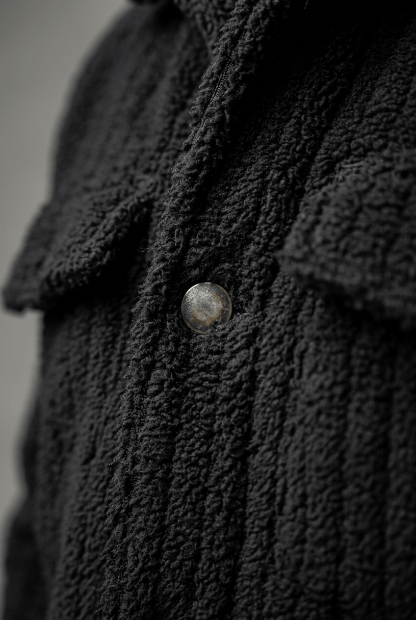 Heren Teddy Winterjas | Ribbelstructuur & Drukknoopsluiting