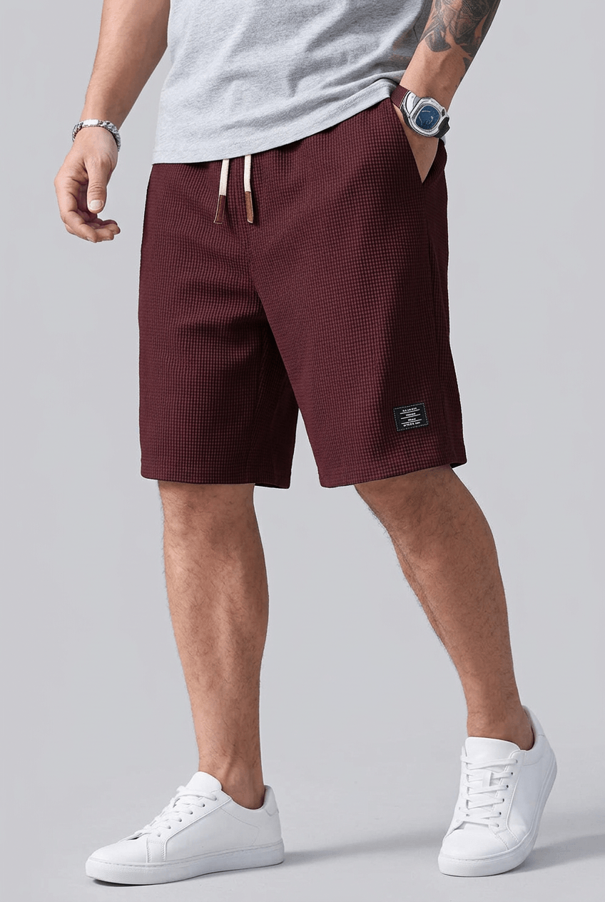 Heren Korte Broek | Wafelstructuur & Elastische Taille