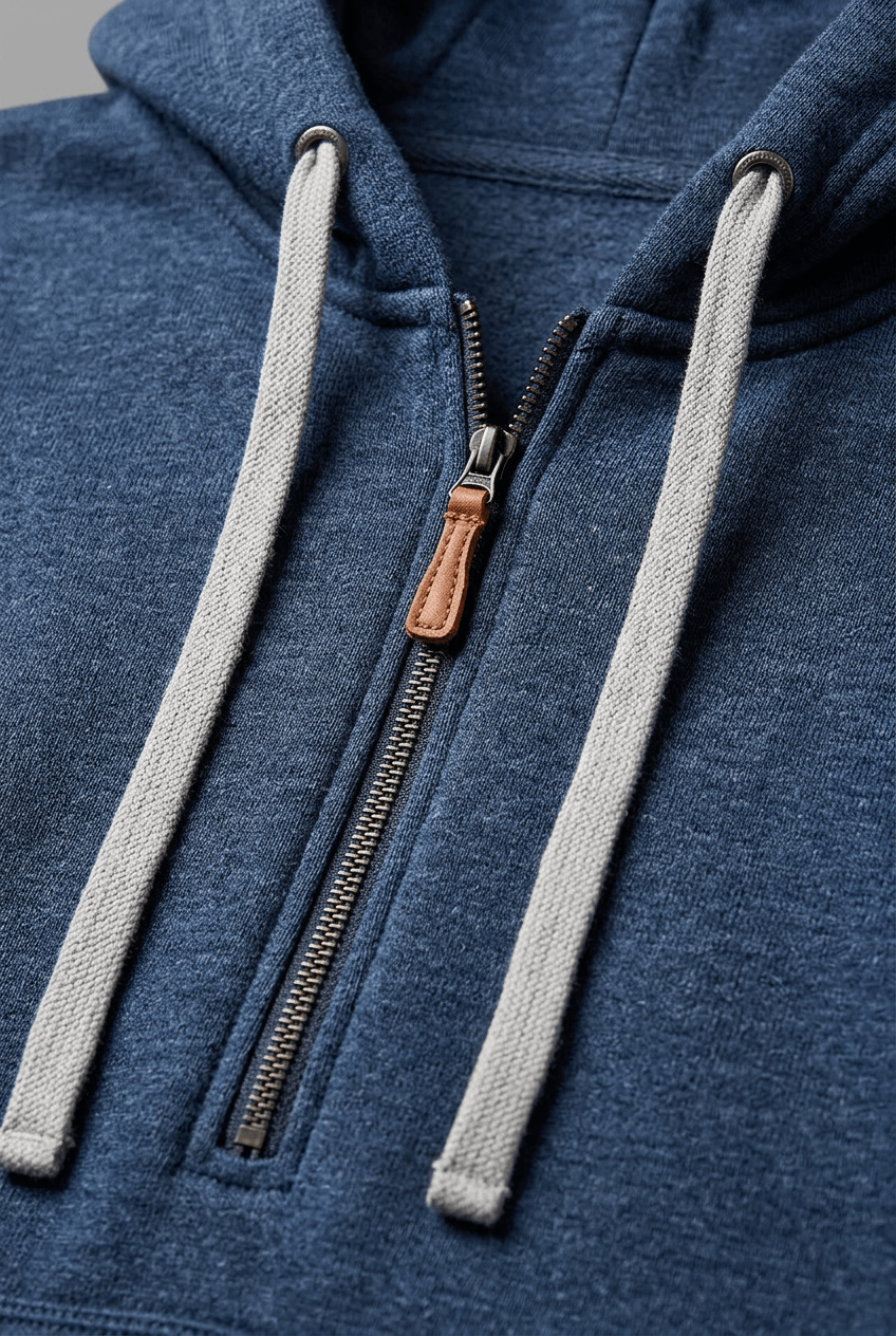 Heren Hoodie | Contrastritsen & Mouwzak