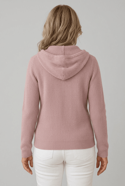 Dames Ribgebreid Vest | Capuchon & Rits