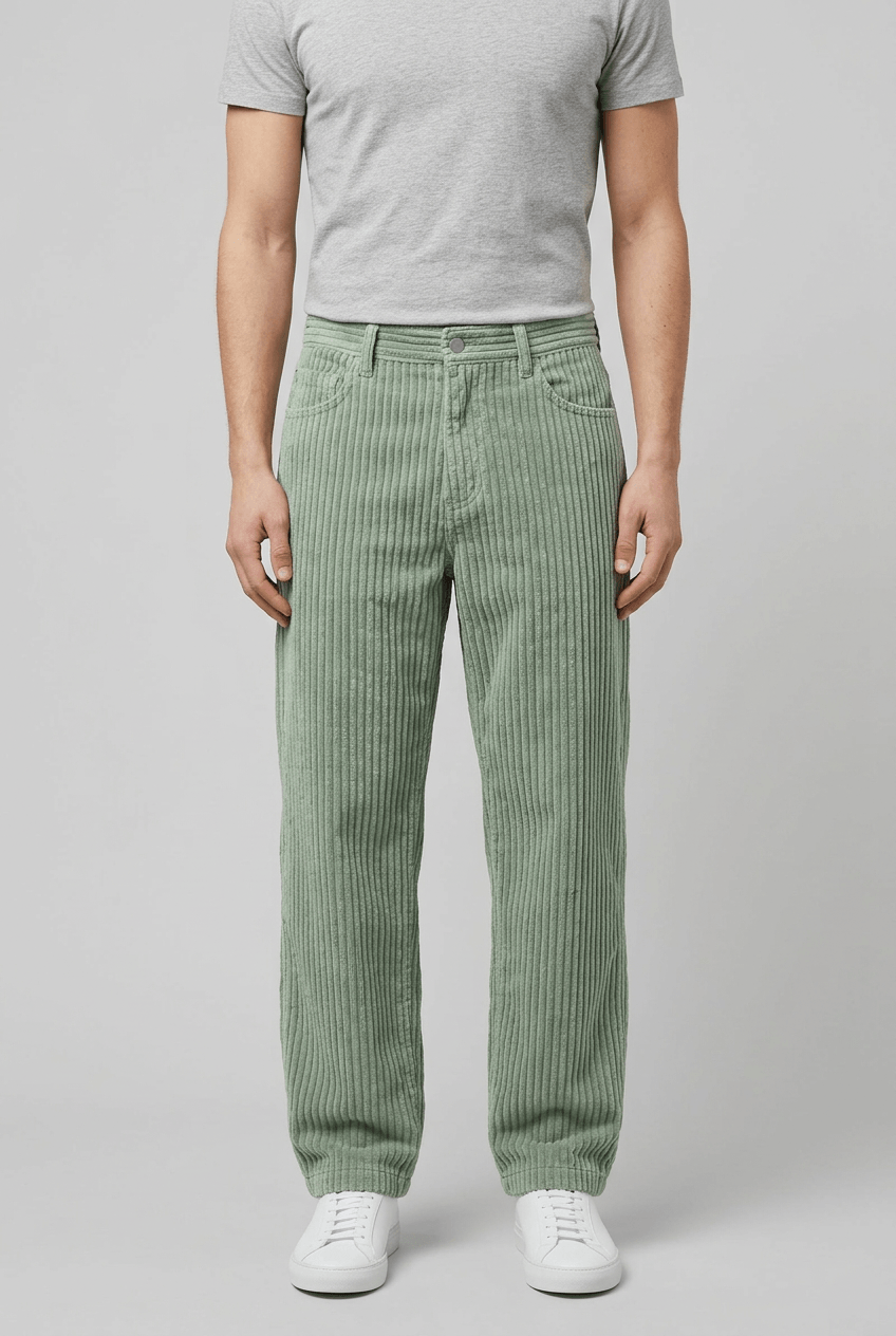 Heren Corduroy Broek | Brede Rib & Rechte Pijp