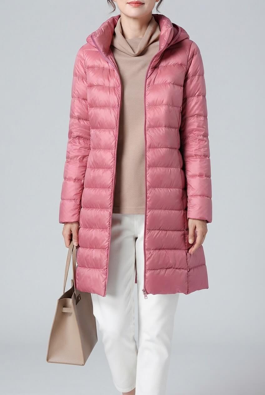 Dames Lange Puffer Winterjas | Afneembare Capuchon