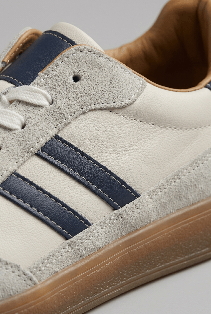 Heren Retro Sneakers | Zijstrepen & Vetersluiting