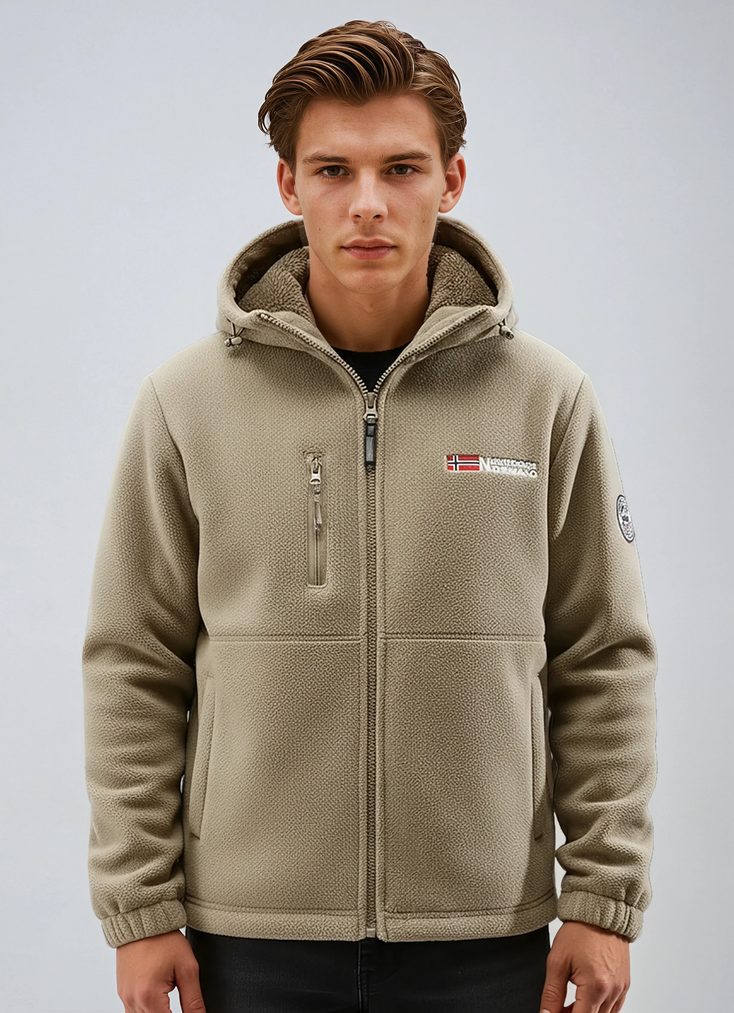 Heren Winterjas | Fleece Look met Capuchon