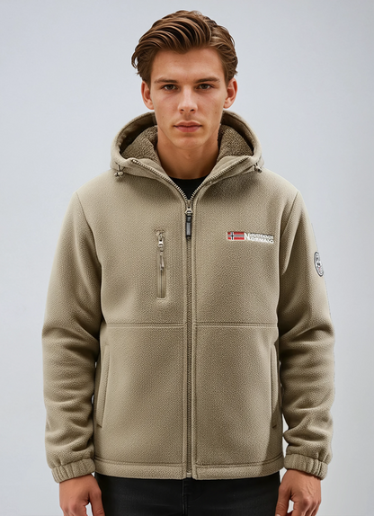 Heren Winterjas | Fleece Look met Capuchon