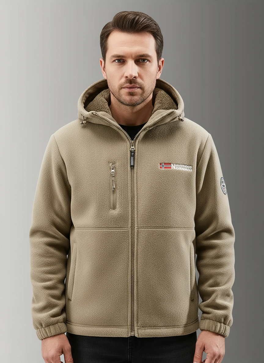 Heren Fleece Winterjas | Zacht Outdoor Model met Capuchon