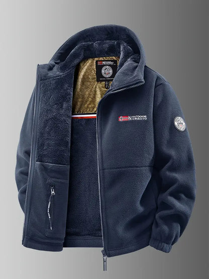 Heren Fleece Winterjas | Zacht Outdoor Model met Capuchon