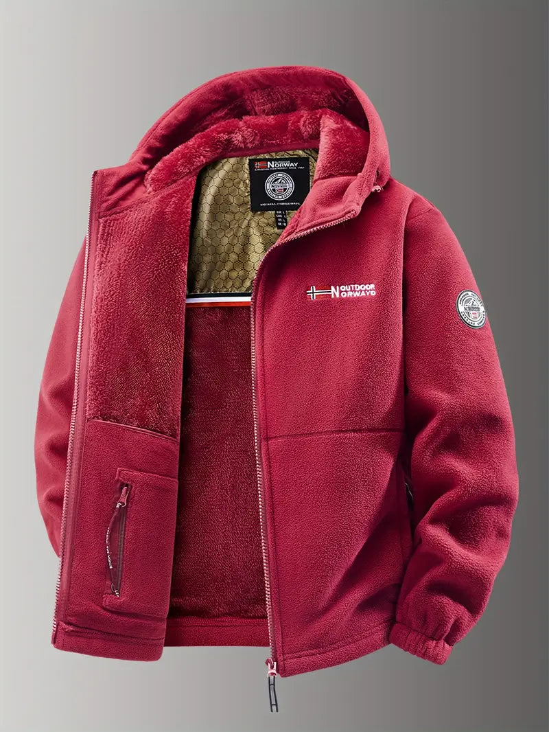 Heren Fleece Winterjas | Zacht Outdoor Model met Capuchon