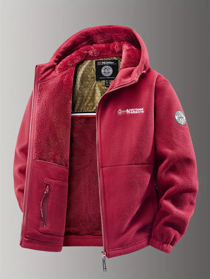 Heren Fleece Winterjas | Zacht Outdoor Model met Capuchon