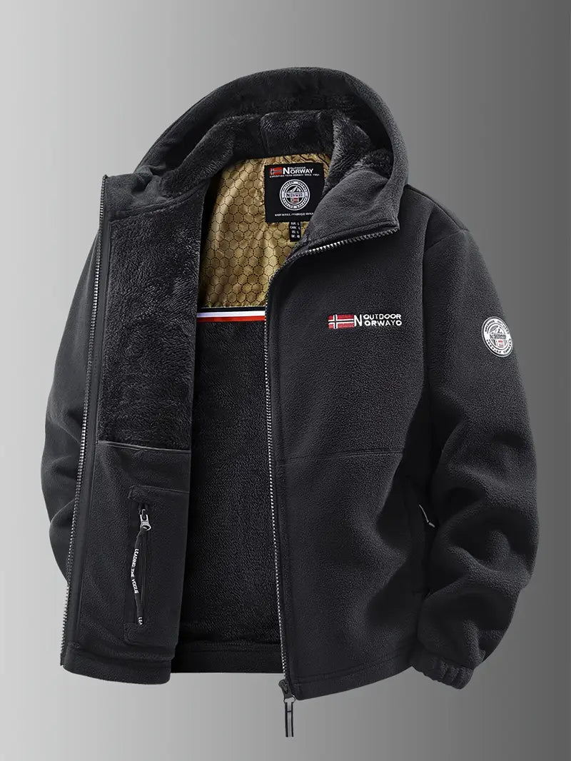 Heren Fleece Winterjas | Zacht Outdoor Model met Capuchon
