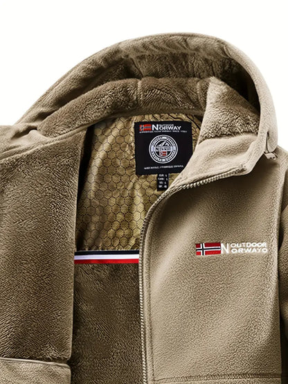 Heren Fleece Winterjas | Zacht Outdoor Model met Capuchon