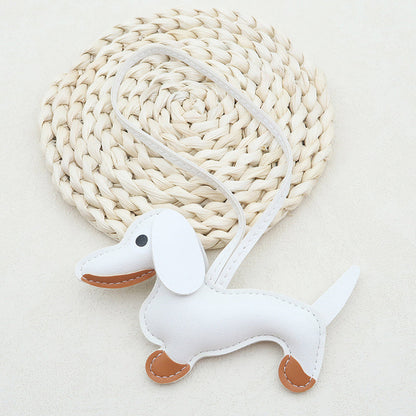 Leren sleutelhanger teckel – schattige honden sleutelhanger dames en heren