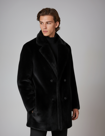 Winterjas Heren Mantel | Bont & Knoopsluiting