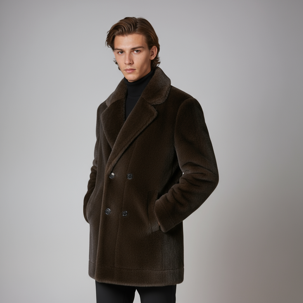Winterjas Heren Mantel | Bont & Knoopsluiting