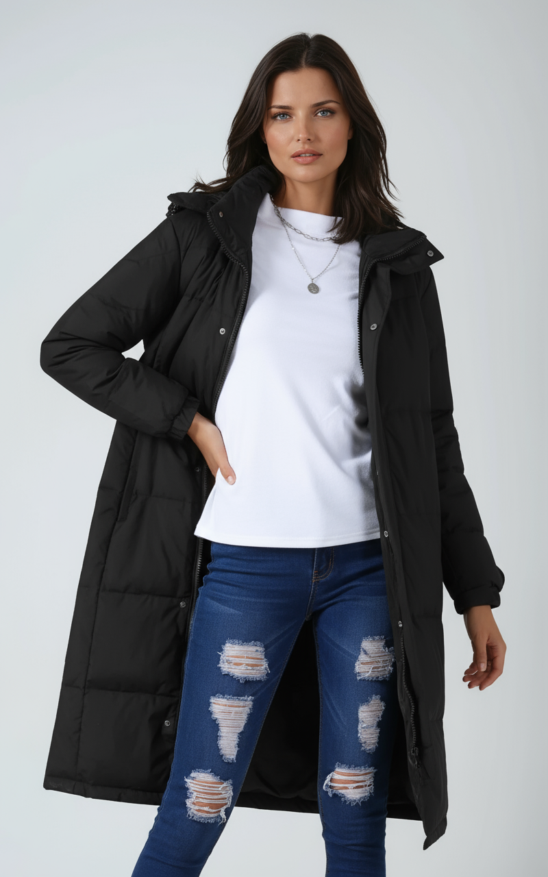 Lange Winterjas Dames | Capuchon & Gewatteerd