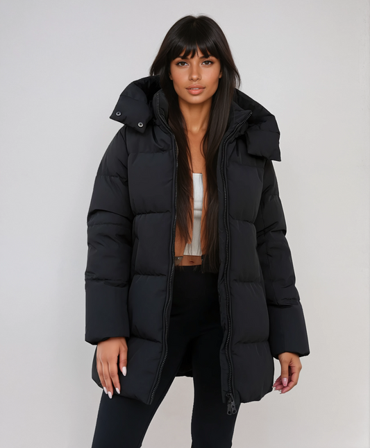 Jacky Zwarte Winterjas Dames | Gewatteerd & Capuchon