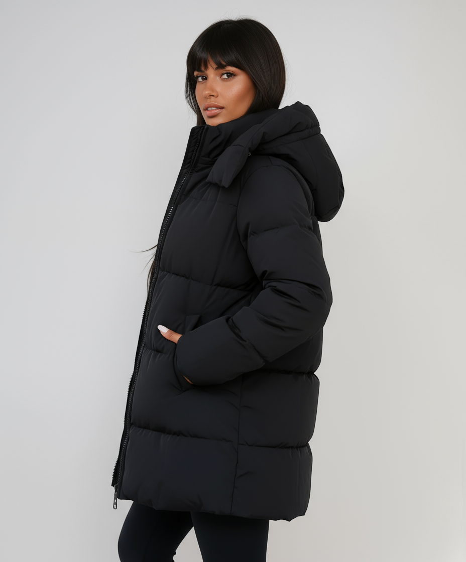 Jacky Zwarte Winterjas Dames | Gewatteerd & Capuchon